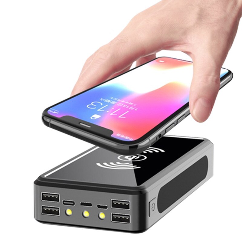 80000mAh Solar Wireless Charging Power Bank for Business Travel Camping External Battery Portable Fast Charging External Battery