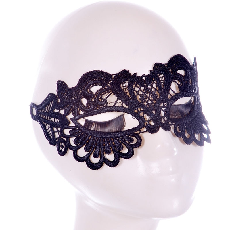 Svart sexy blondere maske maskerade maske til karneval halloween mardi øyemaske halv ansikt ball fest masker festlig festutstyr