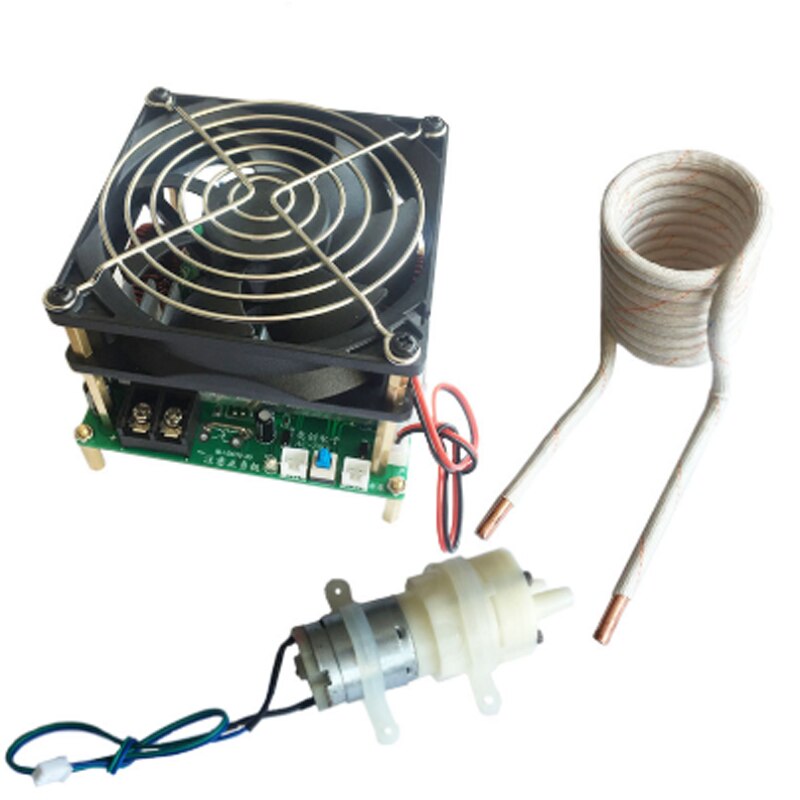 1200W 25A ZVS high frequency induction heating machine without taps zvs with short circuit protection + pump + coil