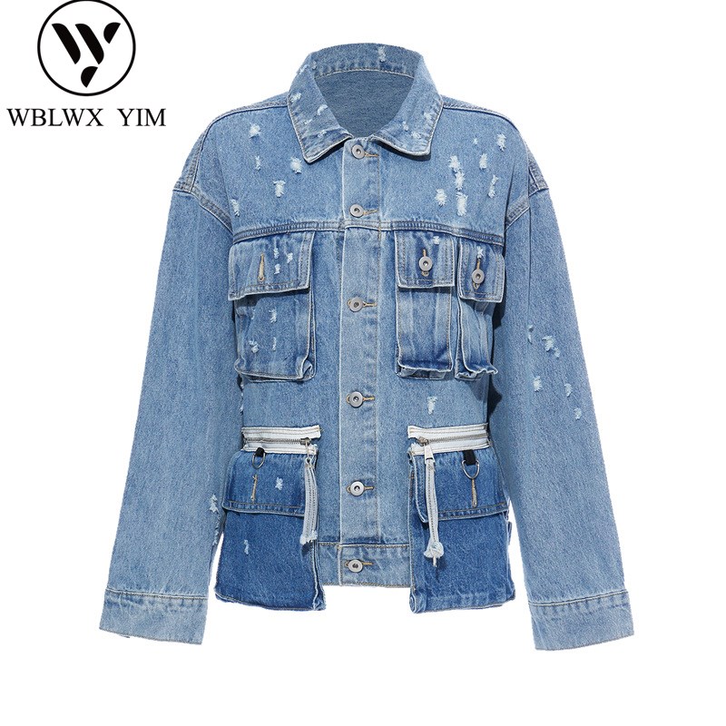 Tooling Denim jas vrouwen Mode borduren Single Breasted Jeans jas vrouwen Streetwear casual Plus size Harajuku Denim jas