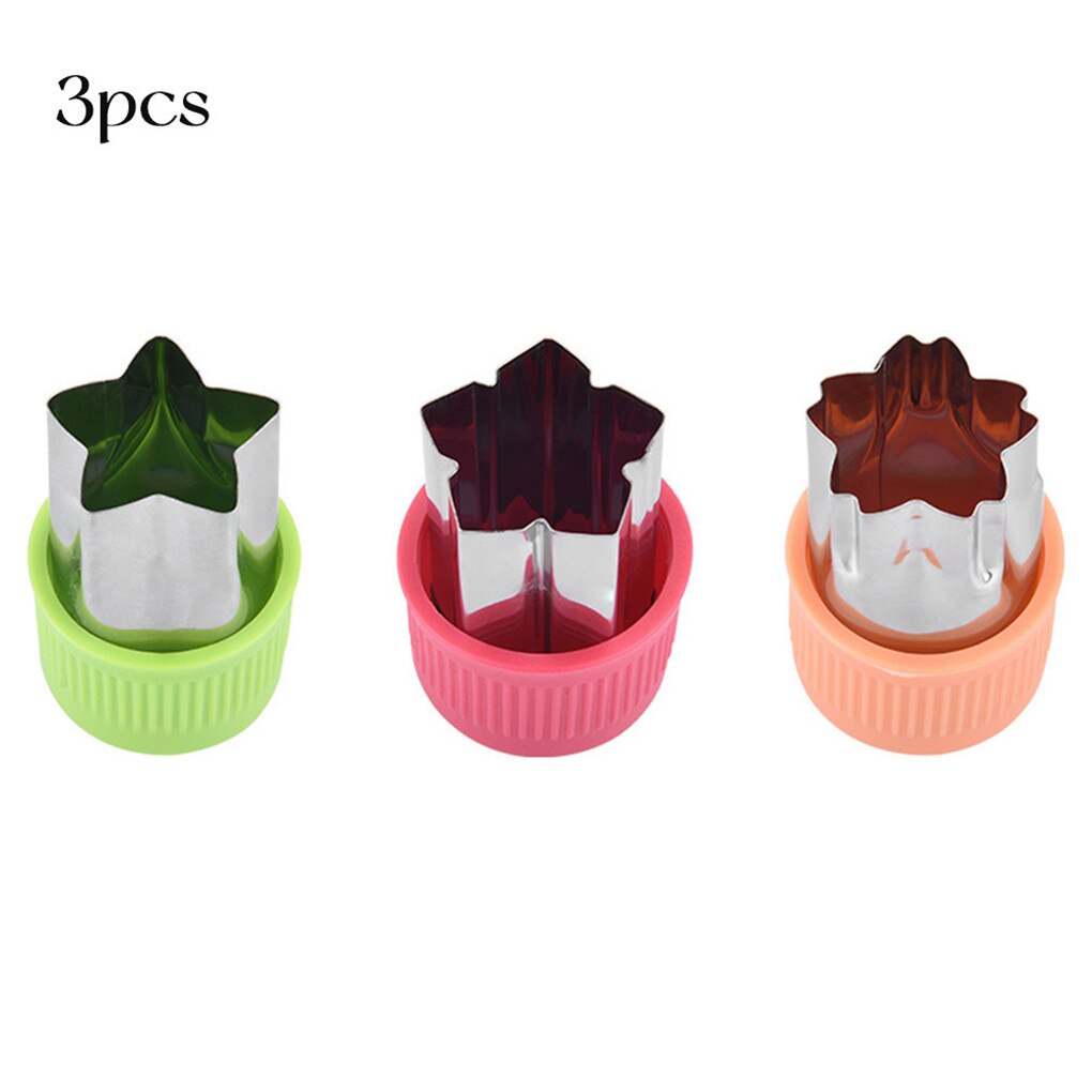 3pcs Vegetable Slicing Mold Stainless Steel Mould Carrot Cucumber Fruit Slicing Stencil Multiple Shapes Template Kitchen Tools: B