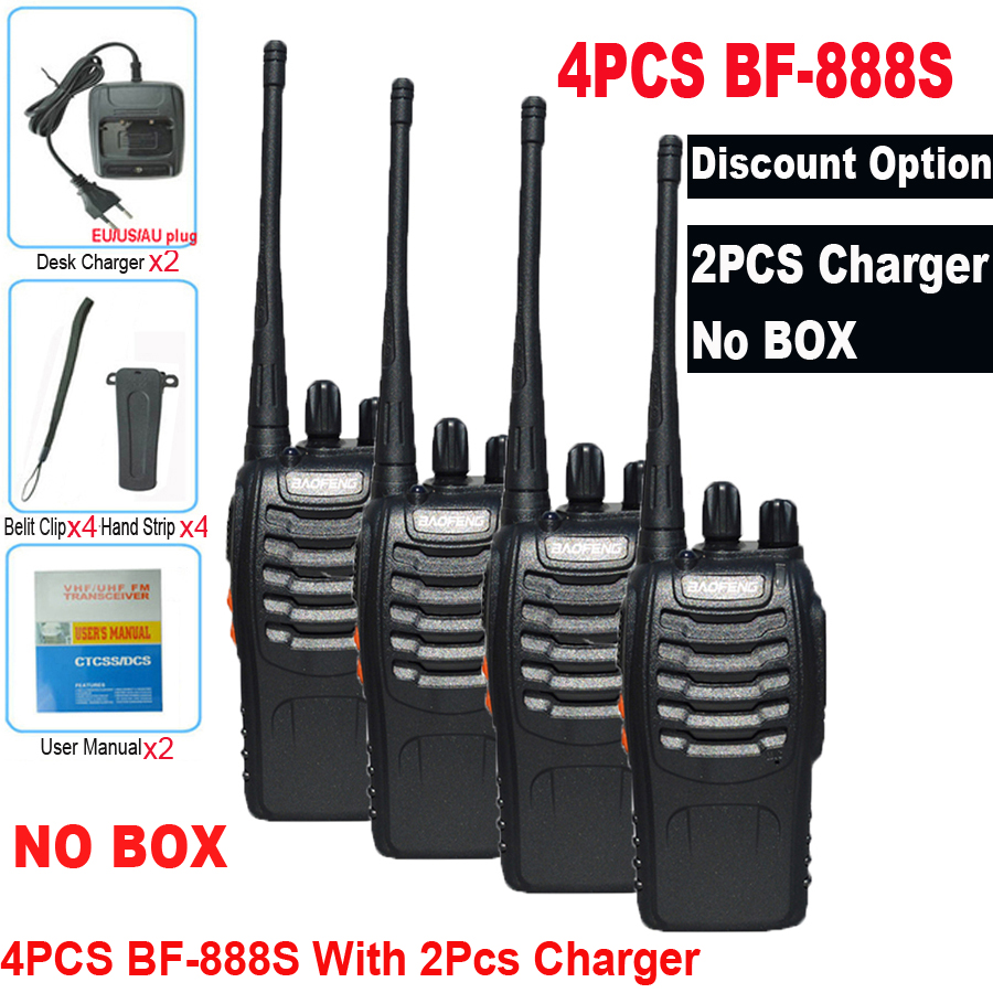 4PCS Originale Baofeng BF888S Walkie Talkie 5W BF-888S 5KM UHF 400-470MHZ Ricetrasmettitore Portatile Radio Bidirezionale BF 888S Citofono: Camo / Usb plug