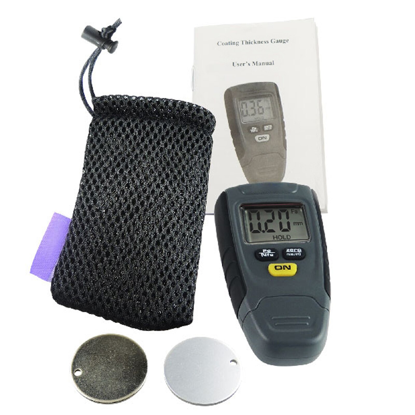 1.25mm Automotive Coating Thickness Meter Portable Car Paint Thickness Tester Digital Thickness Guage with Pouch Fe/NFe Mode