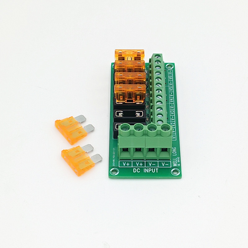 DC Power Fuse Distribution Strip Module Terminal Block 6 Position Expandable