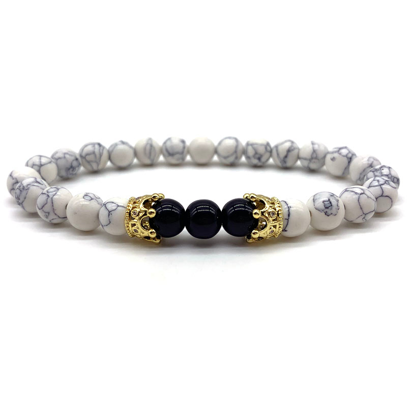 Lion Crown Bedelarmband Mannen Zirconia 8 Mm Stone Bead Armband Voor Mannen Sieraden Pulsera Hombre: 5