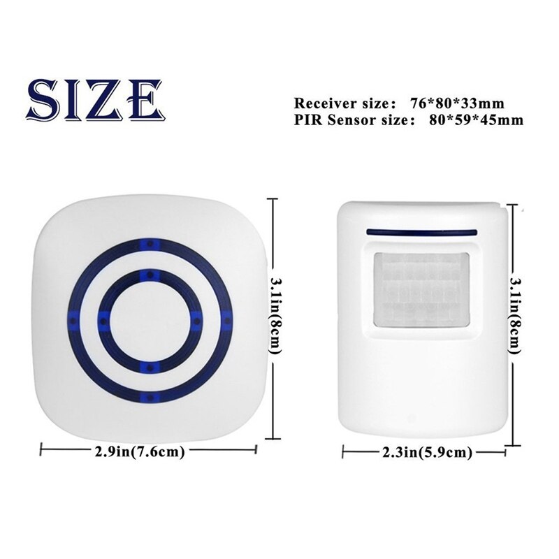 Deurbel, Draadloze Business Deur Motion Sensor Detector Smart Bezoeker Deurbel Home Security Oprit Alarm