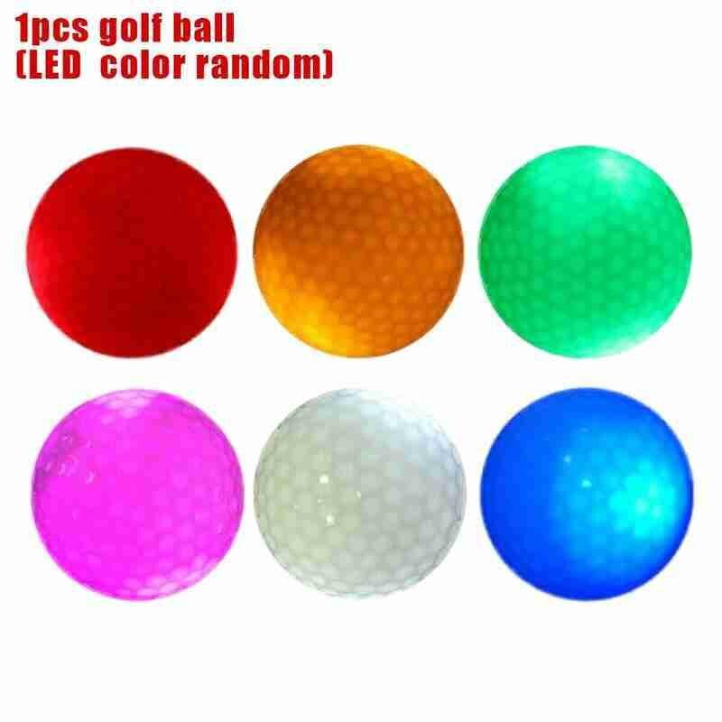 1/2Pcs Led Golfbal Synthetisch Rubber Lichtgevende Golf Willekeurige Kleur Geschikt Voor Nacht Gebruik Outdoor Golf Leveringen led Golfbal: 1PCS