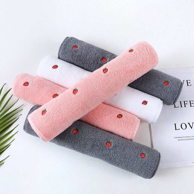 Serviette de toilette en coton brodée pour le visage, serviette de bain confortable en coton, pour adulte et enfant, gant de toilette pour les mains, serviettes de salle de bain 34 x 74cm 1pc