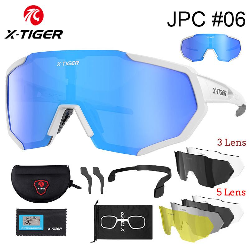 X-TIGER soczewki polaryzacyjne okulary rowerowe szosowe okulary rowerowe okulary rowerowe MTB Mountain rowerowe gogle kolarskie: Niebieski / Black