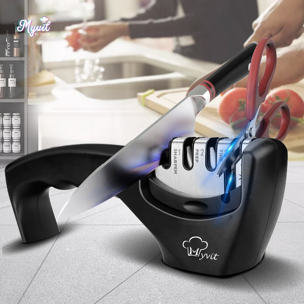 Messenslijper 4 In 1 Stadia Slijpsteen Professionele Whetstone Tungsten Diamond &amp; Keramische Schaar Slijpers Slijpsteen