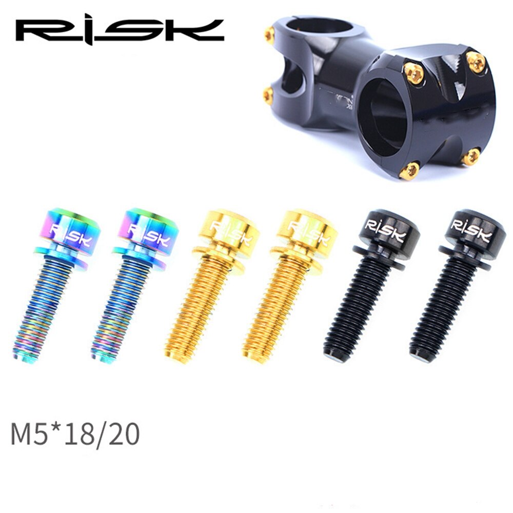 6 stuks  m5 x 18mm/ m5 x 20mm stuurpenbouten schroeven met ring ultralicht stuur mtb stuur titanium bout ringen fiets fietsonderdelen