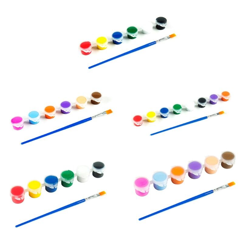 1 Set 3ml/5ml Hand-painted Acrylic Paint Children Safe Painting Pigments Kindergarten DIY Art Graffiti Pigment Set