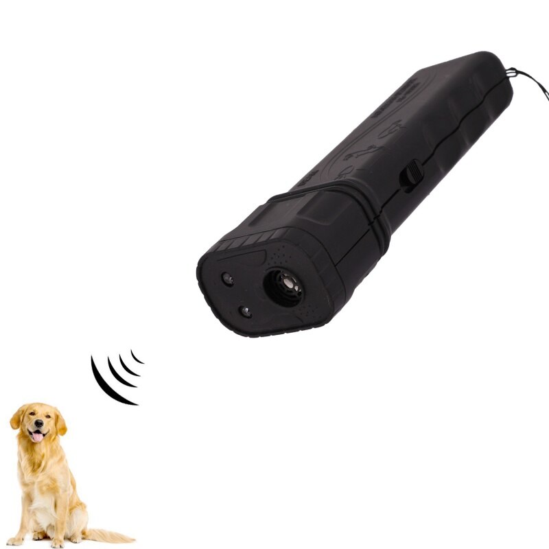 25khz Ultrasonic Dog Repeller Trainer Device with LED Light 3 in 1 Anti Barking Stop Bark Handheld No Battery Dog Training