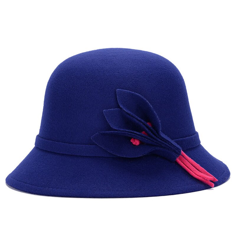 Sombreros de fieltro de estilo británico Vintage para mujer, gorros de lana cálidos de , gorra de Color sólido, accesorios de para Otoño e Invierno