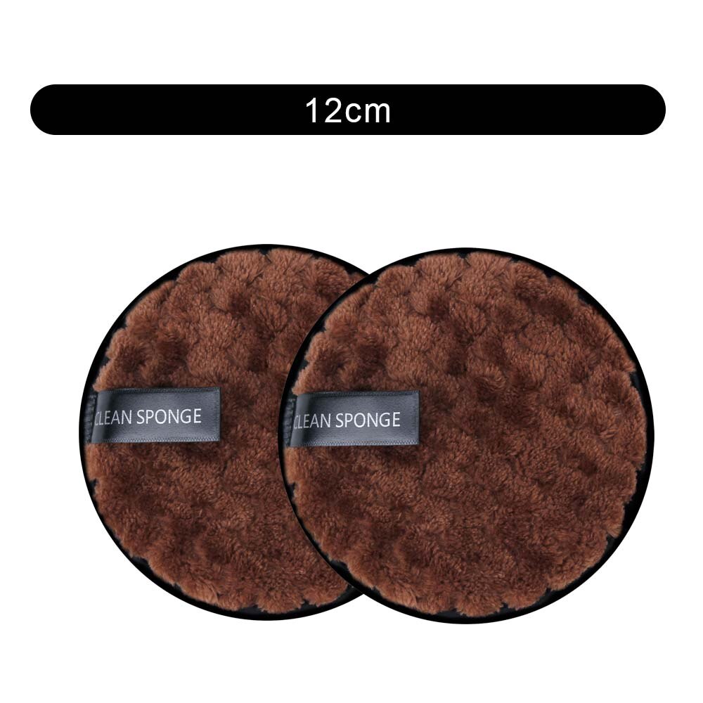 1/2 pces removedor de maquiagem reutilizável almofadas rosto lavagem toalha limpeza disco microfibra pano removedor reutilizável juntas removedor de maquiagem sopro: 2pcs Brown