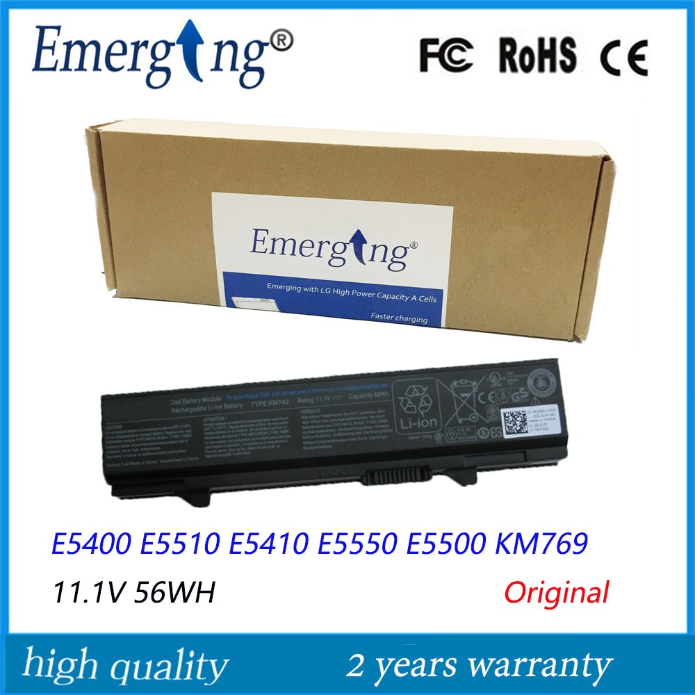 11.1V 56WH Original Laptop Battery for Dell Latitude E5400 E5410 E5500 E5510 KM742 KM769 RM656 T749D