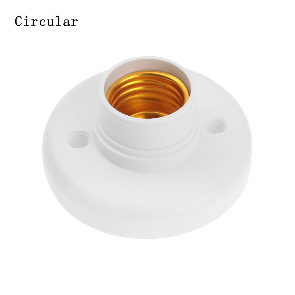 1 stk  e27 rund plast sokkel skrue lyspære lampe sokkel holder hvit  e27 sokkel lampe sokkel populær lampe holder lys stativ: Sirkulær