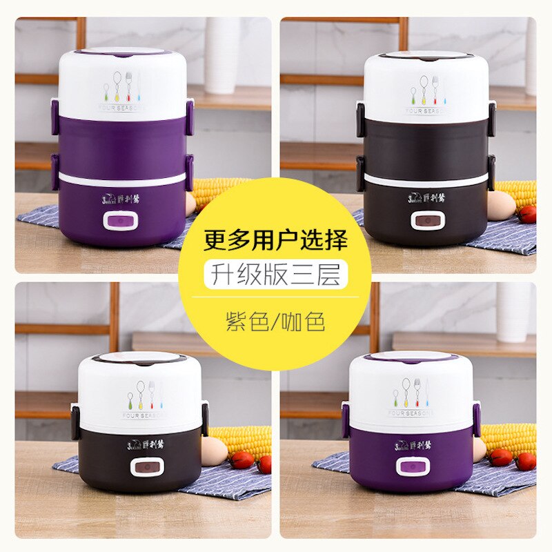 Electric Lunch Box Mini Rice Cooker Electric Pot Food Heater Small Portable Multi Cooker Egg Steamer Stainless Steel Hotpot Soup