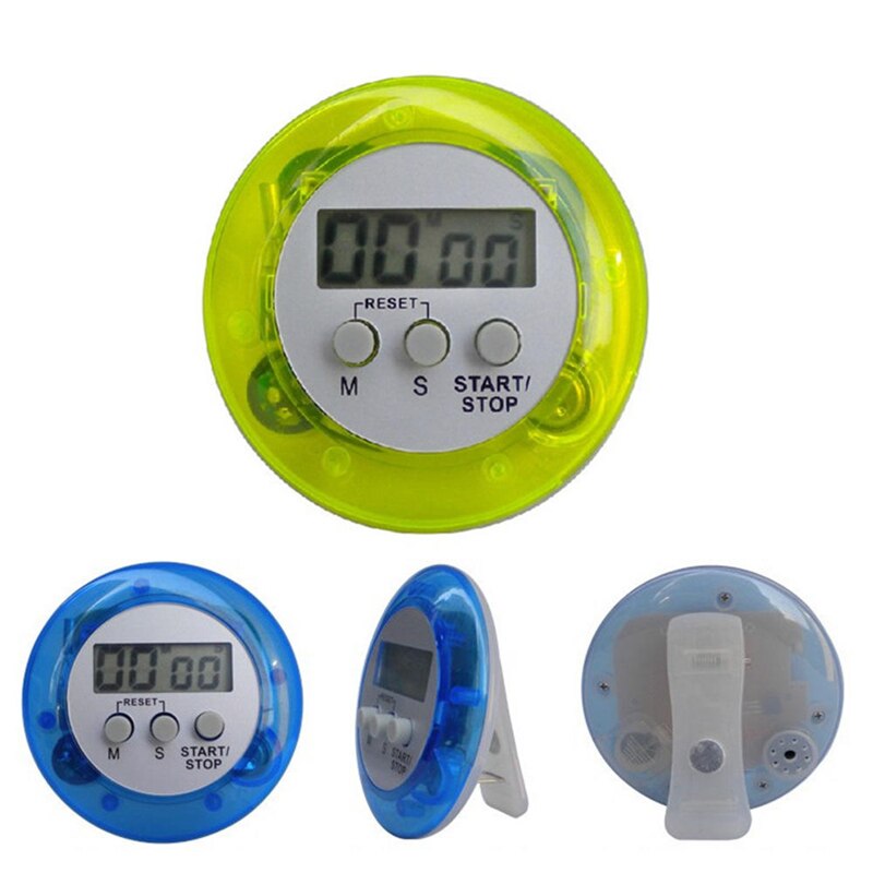 Round Shape Stopwatch Digital Magnetic Clear Lcd Abs Plastic Timer Kitchen Cooking Countdown Clock Alarm