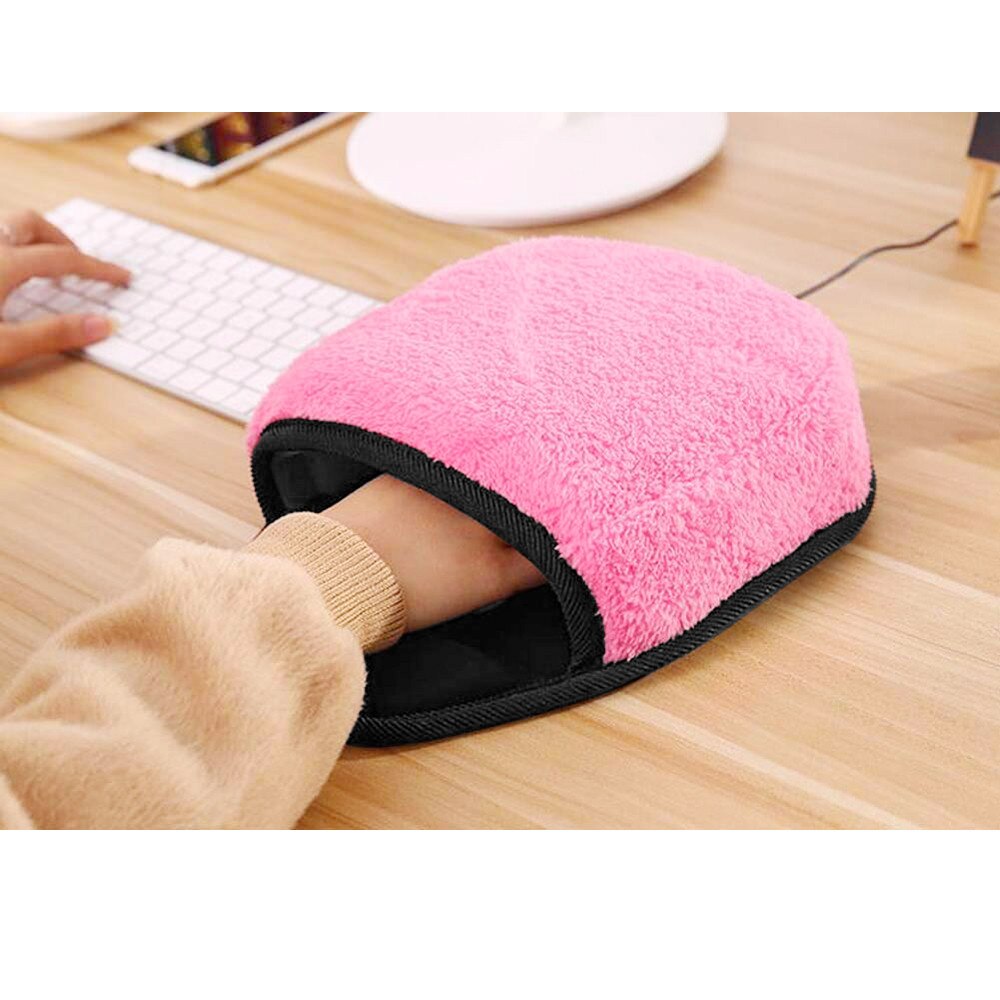 Essential Supplies For Winter Office Usb Heated Mouse Pad Mouse Hand Warmer With Wristguard Warm Winter Pink#g30: Default Title