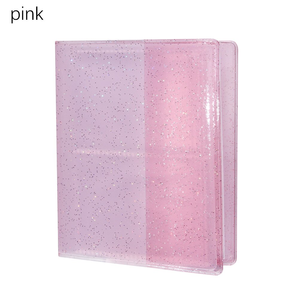 64 Pockets Mini Soft PVC Photo Collection Album Binders Cards Storage Albums Picture Case For 69cm Board Games Card Booklet: pink