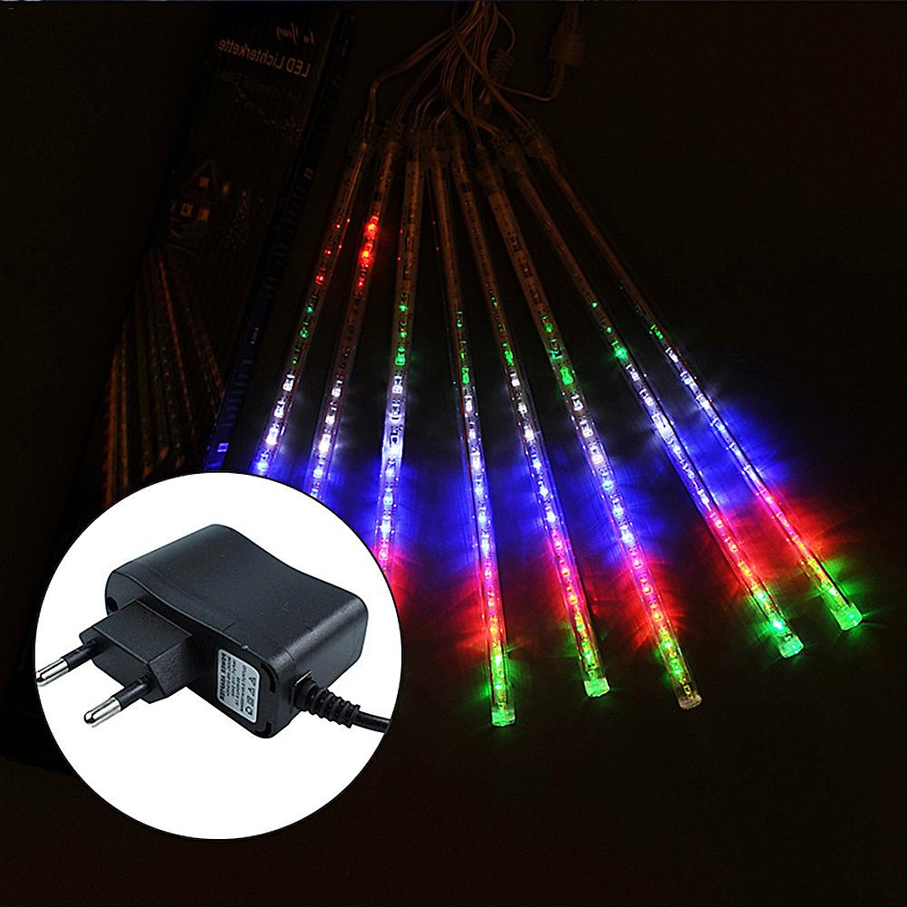 30cm Buiten Meteorenregen Regen 8 Tubes 192 LED String Lights Waterdicht Voor Kerst Bruiloft Decoratie Verlichting: EU RGB Colorfull