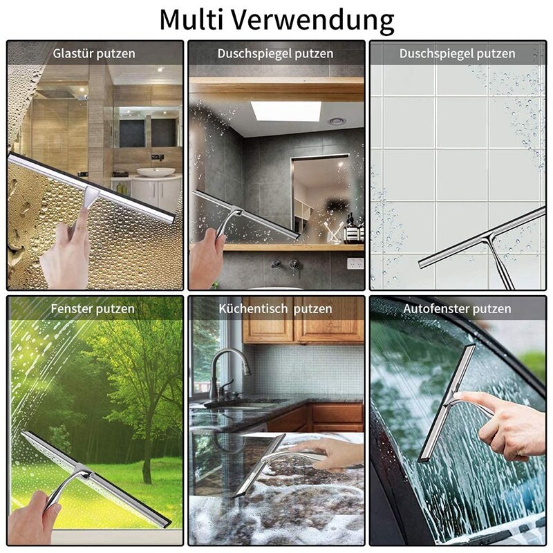 Förderung! 31 Cm Dusche Rakel Edelstahl Dusche Rakel Fenster Rakel Wischer Glas Rakel Für Reinigung Badezimmer Mirr