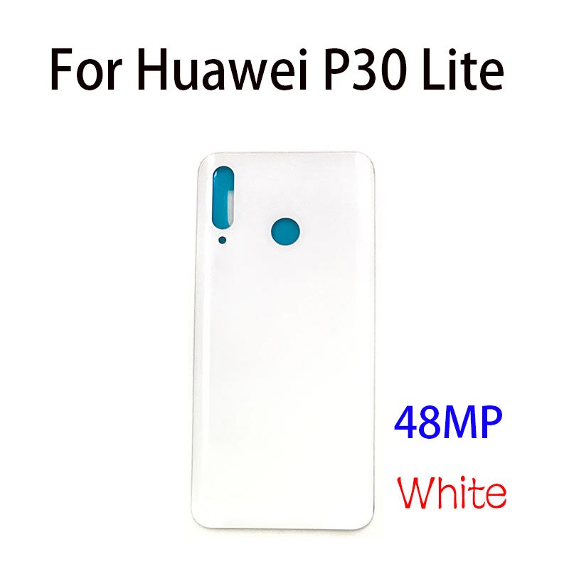 Tylna szklana tylna pokrywa do obudowy baterii Huawei P30 Lite Pro tylna pokrywa baterii z naklejką samoprzylepną: P30 Lite 48MP White