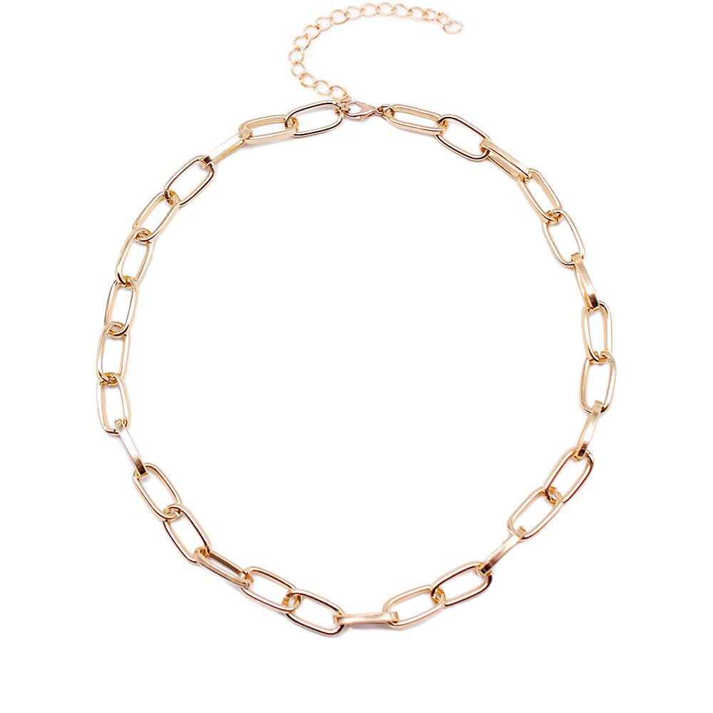 2020 nuove catene d'oro collana dichiarazione per le donne grosso collegamento a catena girocollo collane collare Mujer moda gioielli minimalisti: 3
