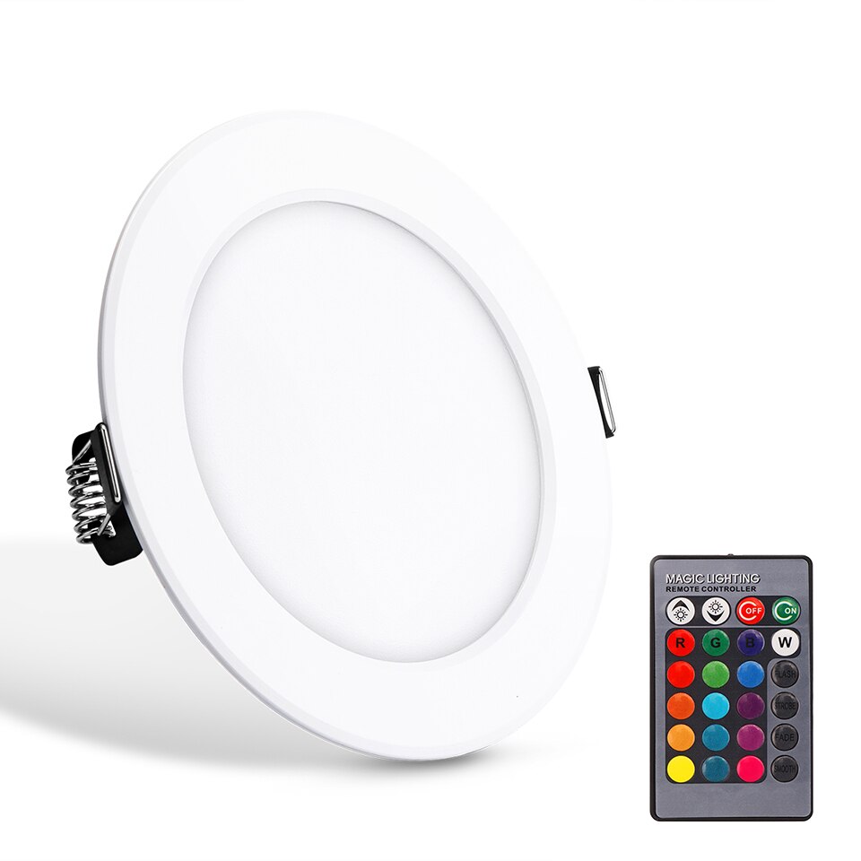 Ronde Rgb Led Panel Licht 5W 10W 18W Downlight Met Afstandsbediening Ac 85-265V 4Inch Led Heldere Verborgen Verzonken Plafondlamp: 5W