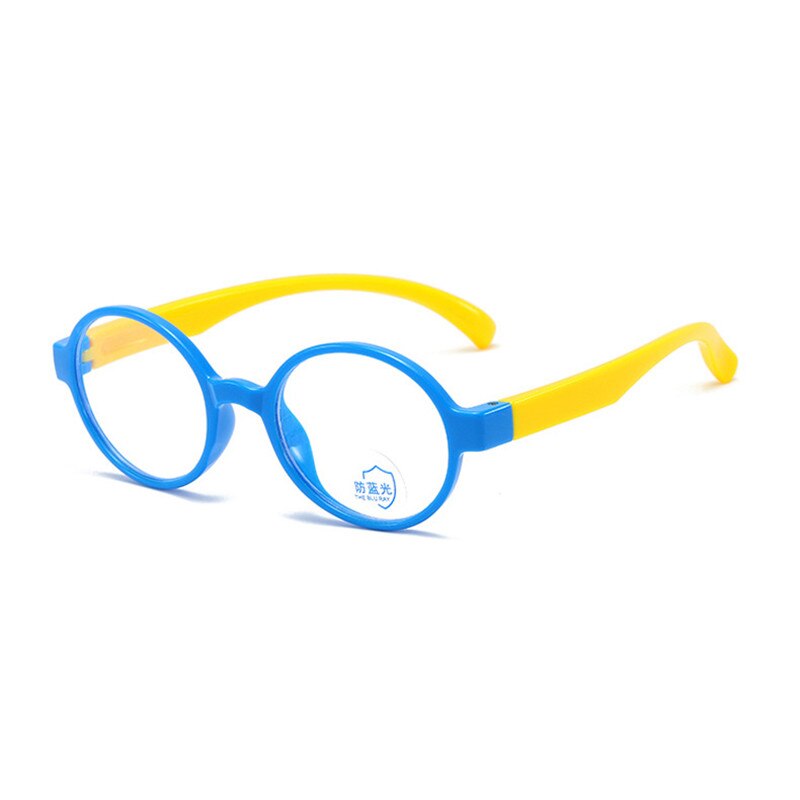 Ronde Bril Flexibele Been Kids Anti Blauw Licht Kinderen Classic Eyewear Meisjes Brillen Jongens Ultralight Clear Lens Pc Frame: Blauw