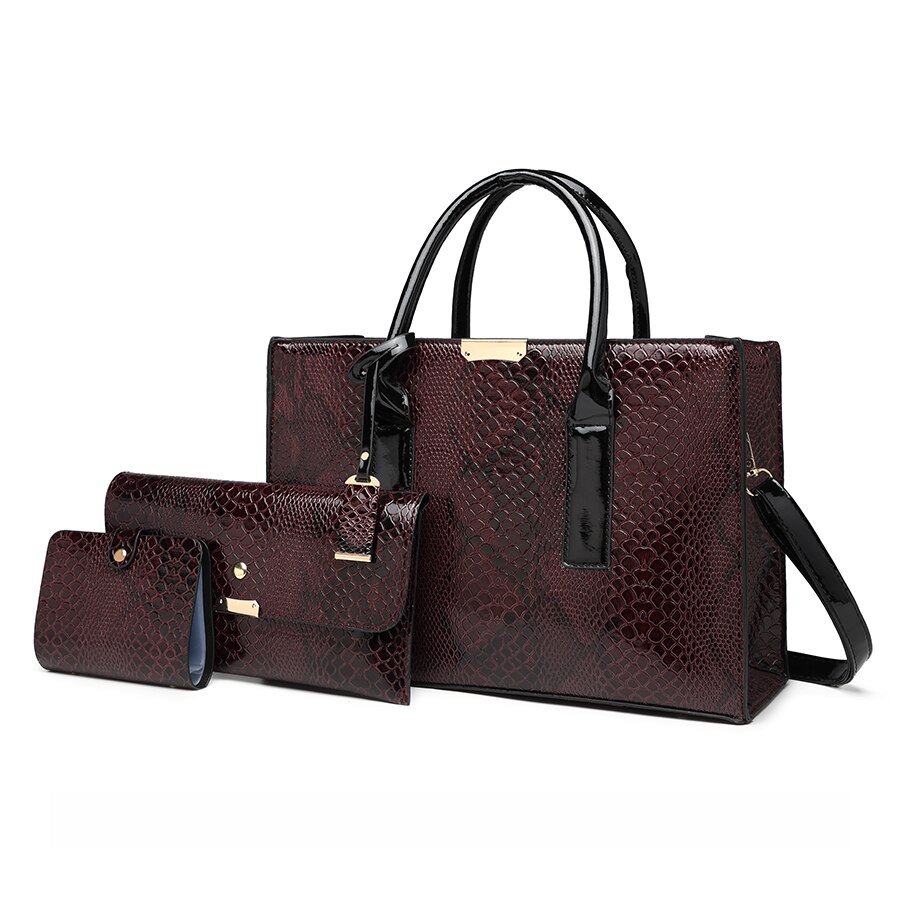 Multi-compartimentos bolsas femininas de luxo designer alta qualidade bolsas de ombro para mulher 2021 casual serpentina crossbody saco: Red - Brown