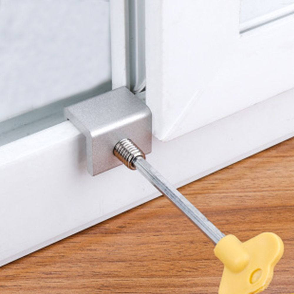 Aluminum Alloy Doors And Windows Track Buckle Limiter Window Rail Lock Push Pull Windows Security Lock