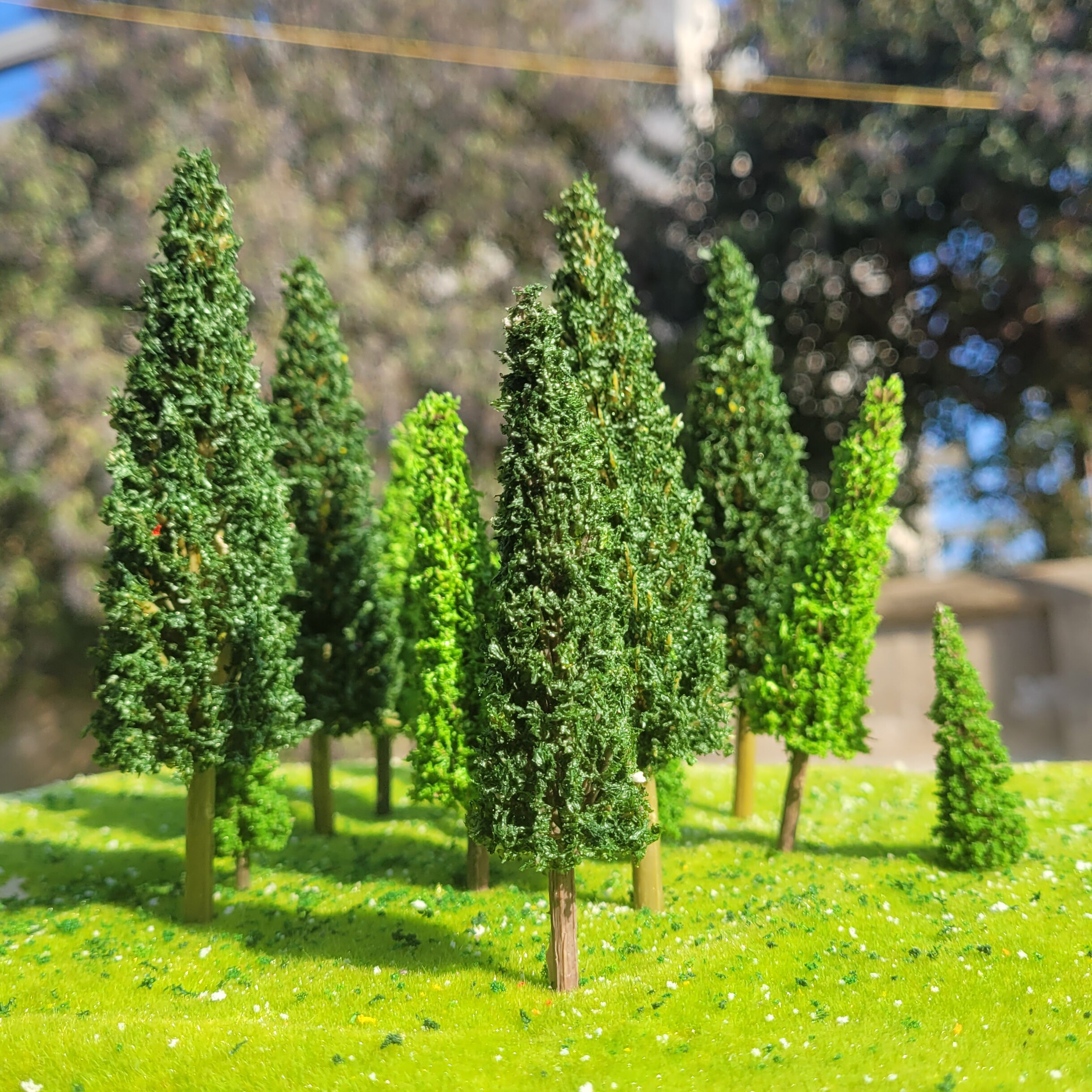 3/8/20/50pcs Model Sequoia Tree Landscape Miniature Train Railway Layout Landscape Perspective Diy window Christmas Decoration