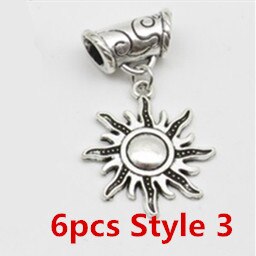 6 Stks/pak Verschillende 6 Stijlen Viking Charms Haar Vlecht Dread Baard Dreadlock Kralen Manchetten Ringen Hoofddeksels Sieraden Voor Mannen Vrouwen: 6pcs Style 3