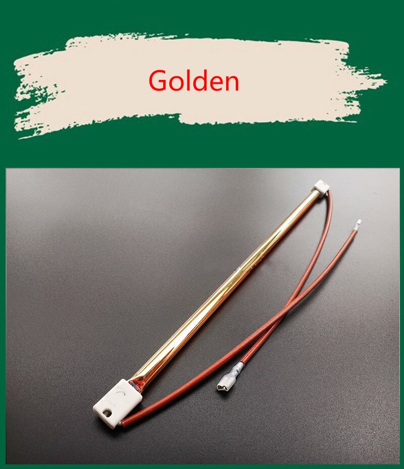 Elemento de aquecimento infravermelho, tubo de aquecimento de fibra de carbono, aquecedor infravermelho longo, usado para pintura, lâmpada de cura de rubi/dourado/branco