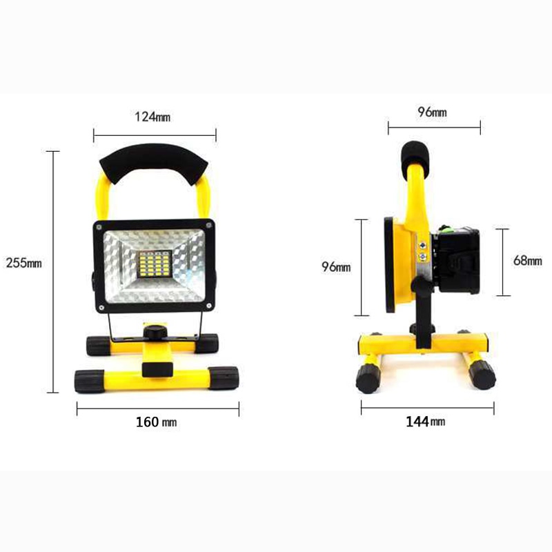 30W Waterproof Flood Light Outdoor 24 Led Reflector Portable 220v Rechargeable Spotlight Floodlight Work Light Construction Lamp