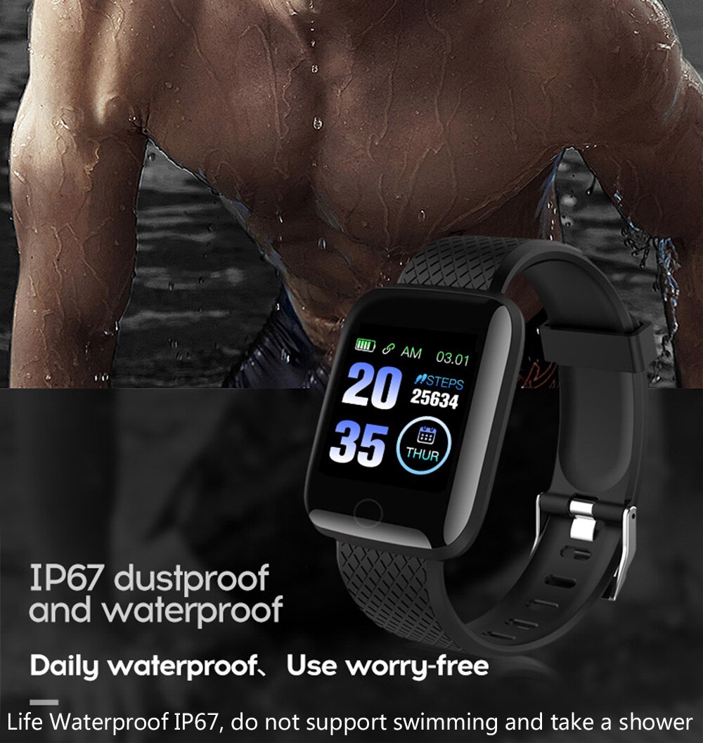 D13 Smartwatch Fitness Tracker Smartband Activity Wristband Bluetooth 116 Plus Bracelet Heart Rate Monitor Men Women