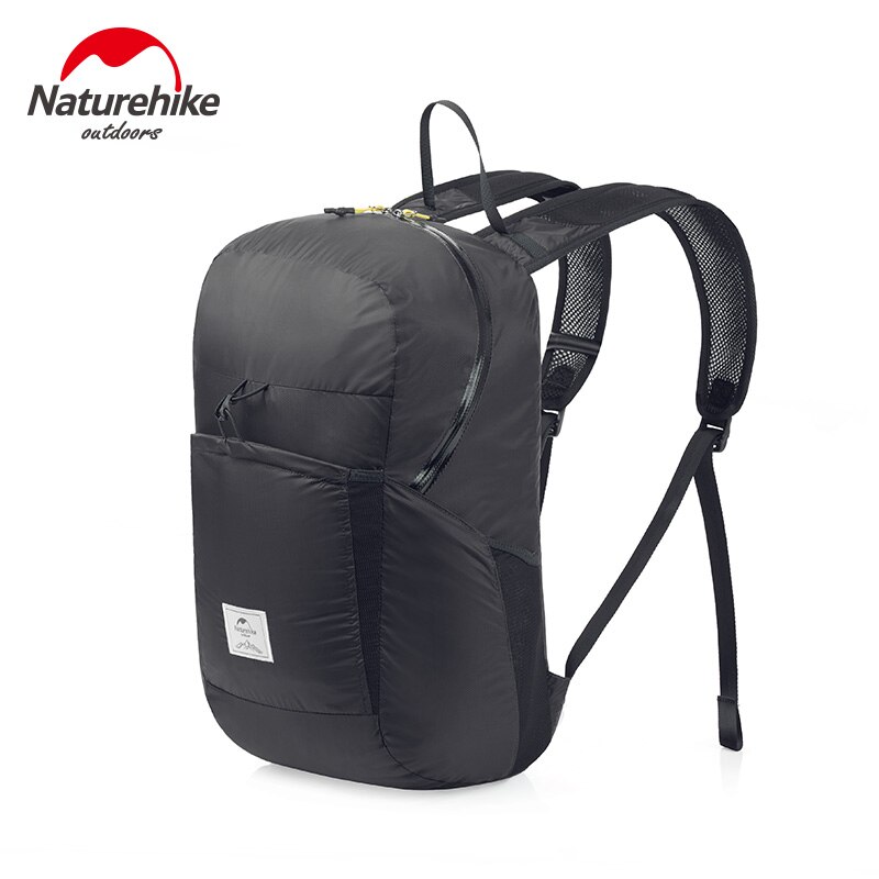 Naturehike 25L Lightweight Packable Backpack Foldable ultralight Outdoor Folding Handy Travel Daypack Bag daypack for men women: Black
