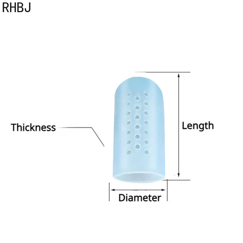 RHBJ Breathable Blue Silicone Toe Caps Anti-Friction Breathable Prevents Blisters Toe Caps Cover Foot Care Toe Protector