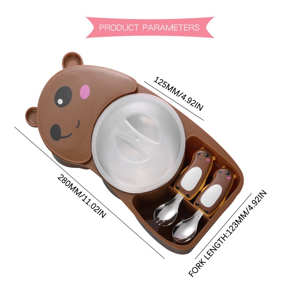 bébé imprimer dessin animé motif dîner assiette divisée enfants alimentation plaque Portable enfant alimentation plaque bébé dîner assiette
