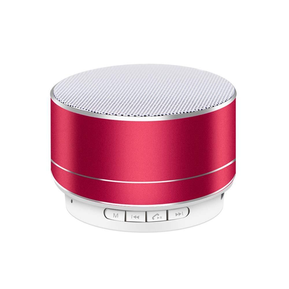 WPAIER A10 Aluminum alloy Wireless Bluetooth speakers Outdoor portable mini metal speaker with LED lights mini: Red
