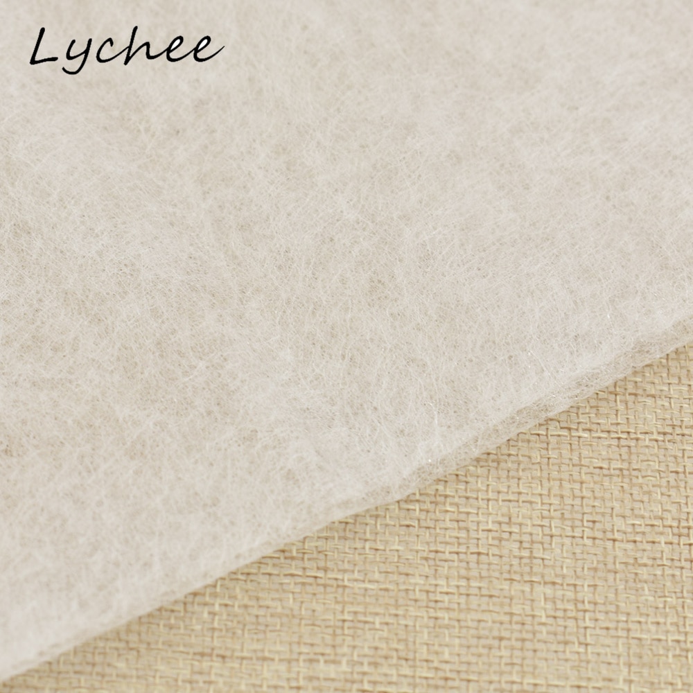 Lychee 1.1*1m jern på dobbeltsidet klæbende stof diy interlining håndlavet håndværk tøj syning klud tilbehør