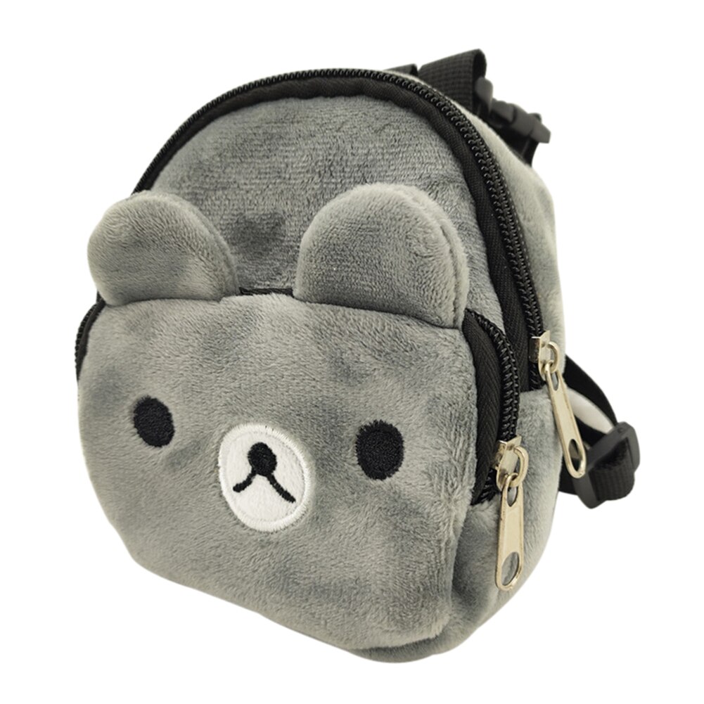 Dog Self Backpack Dourable Cartoon Pet Dog Canvas Backpack Cat Cute Multifunction School Bag Puppy Travel Carrier Bag: Gray