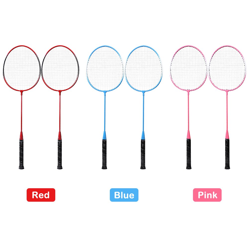 2 jogador conjunto de raquete badminton esportes ao ar livre indoor estudantes crianças prática raquete badminton com saco capa