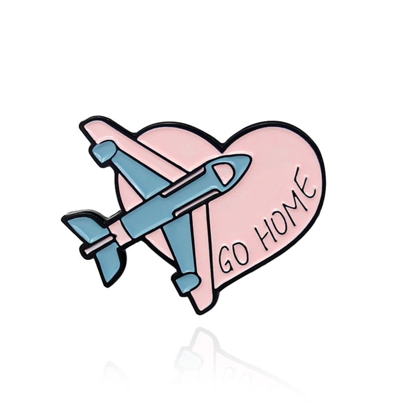 Spille per aereo aereo Spille da bavero smaltate Giacca Demin Spille da viaggio Borsa Cappello Distintivi Gioielli Regalo per coppia: Zinco bianco blu placcato