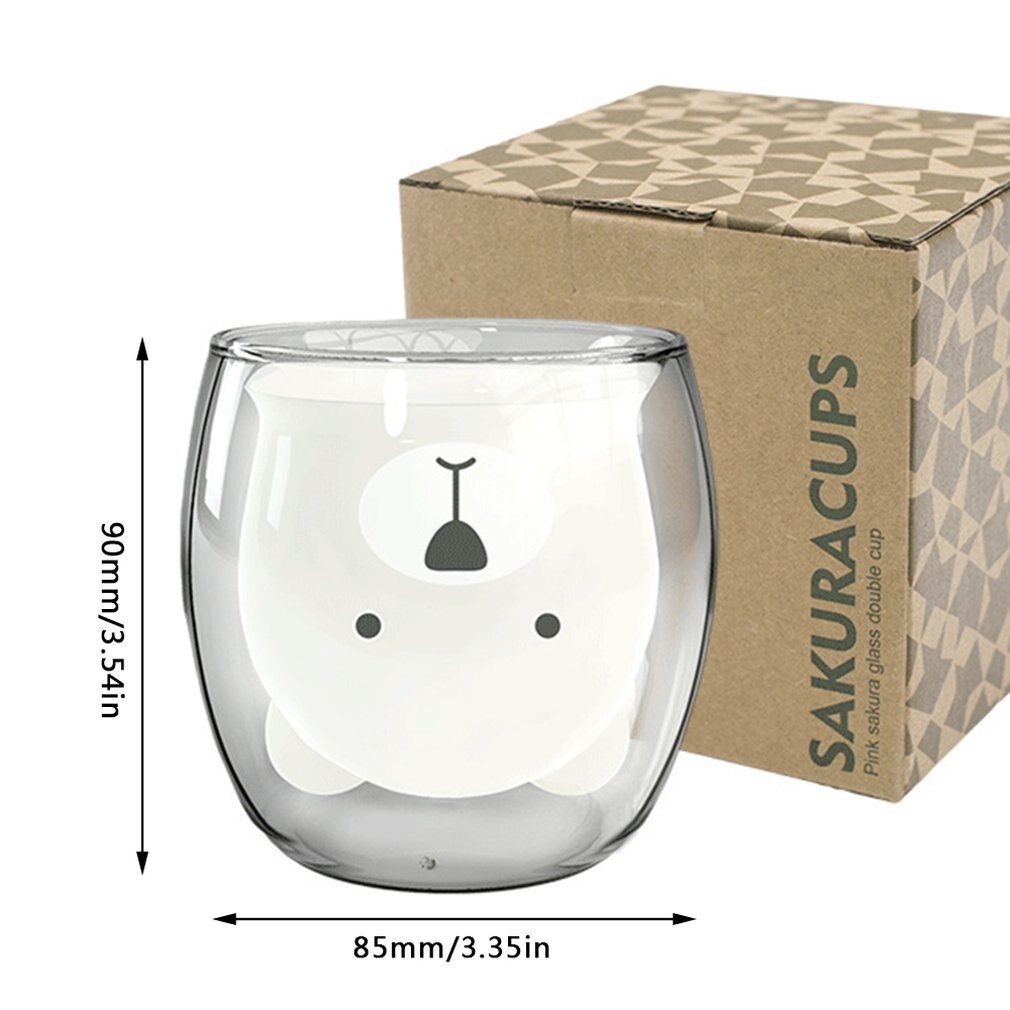 Cartoon Leuke Melk Mok Kat Klauw Beer Varken Double Wall Cup Koffie Mok Student Water Fles Rode Wijn Glas kinderen: green