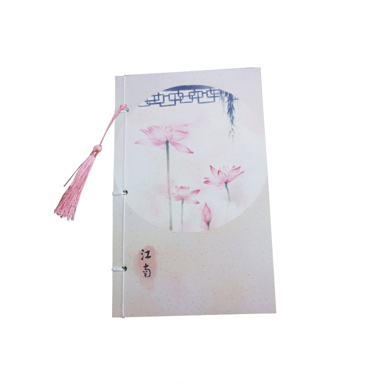 Vintage Notebook Chinese Style Notebook Retro Tassel Handmade Sketchbook Diary Book Stationery School Supplies: Style 7