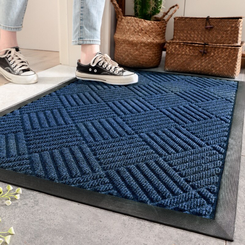 Tappetini per porte inferiori in gomma per interni esterni antiscivolo tappetini antiscivolo tappeti per bagno tappeti plaid grigio ingresso zerbino: blu / 45x75cm
