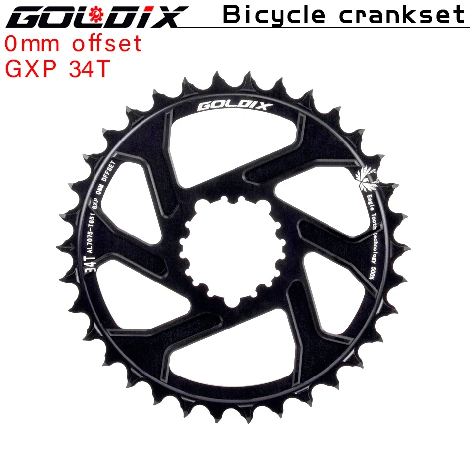 GOLDIX para plato de bicicleta de 3 clavos 0/3/6mm Offset 30/32/34/36/38T rueda de cadena de bicicleta MTB para XX1 X9 XO X01 G X NX Direct Mo